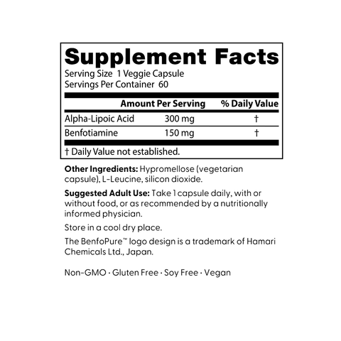 Benfotiamine 150 + Alpha-Lipoic Acid 300 | Doctors Best