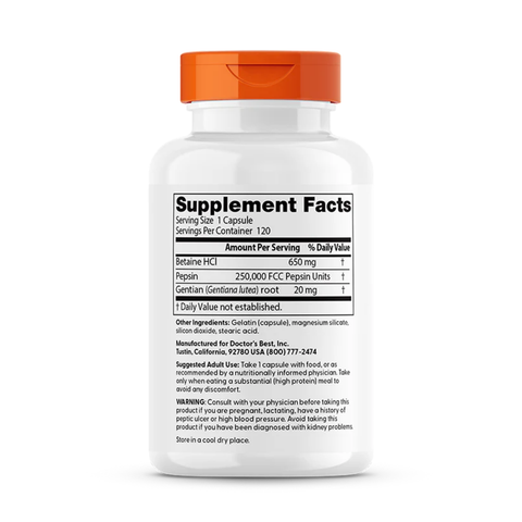 Betaine HCI, Pepsin & Gentian Bitters | Doctors Best