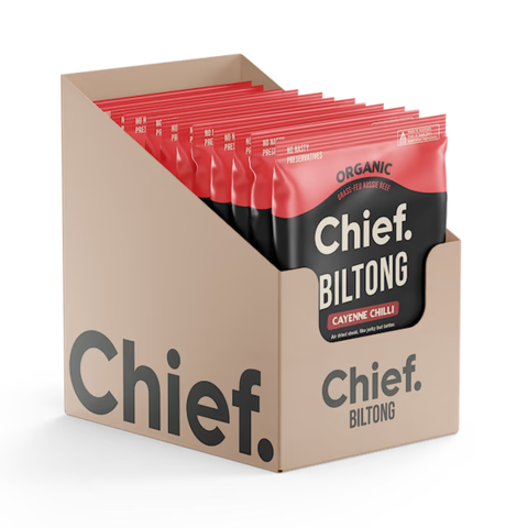 Chief Biltong (12 bags) Box of 12 Cayenne Chilli | Chief Nutrition