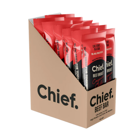 Chief Beef Bar (12 bars) Box of 12 bars Cayenne Chilli | Chief Nutrition