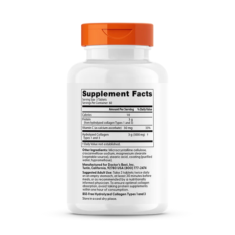 Collagen Types 1 & 3 with Peptan® and Vitamin C | Doctors Best