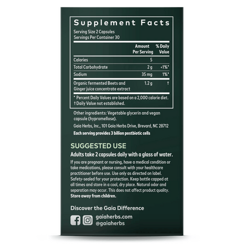 Ginger-Beet Postbiotic | Gaia Herbs