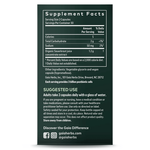 Sauerkraut Postbiotic | Gaia Herbs