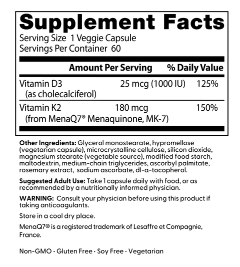 Natural Vitamin K2 MK-7 with MenaQ7® plus D3 | Doctors Best