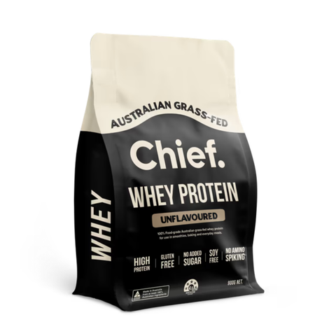 Whey Protein Concentrate Unflavoured Powder 900g | Chief Nutrition