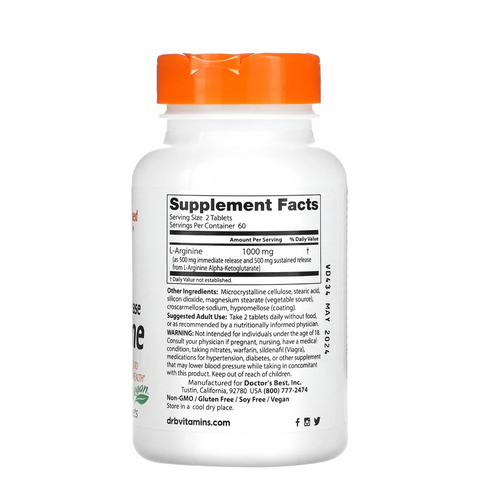 Sustained + Immediate Release L-Arginine | Doctors Best